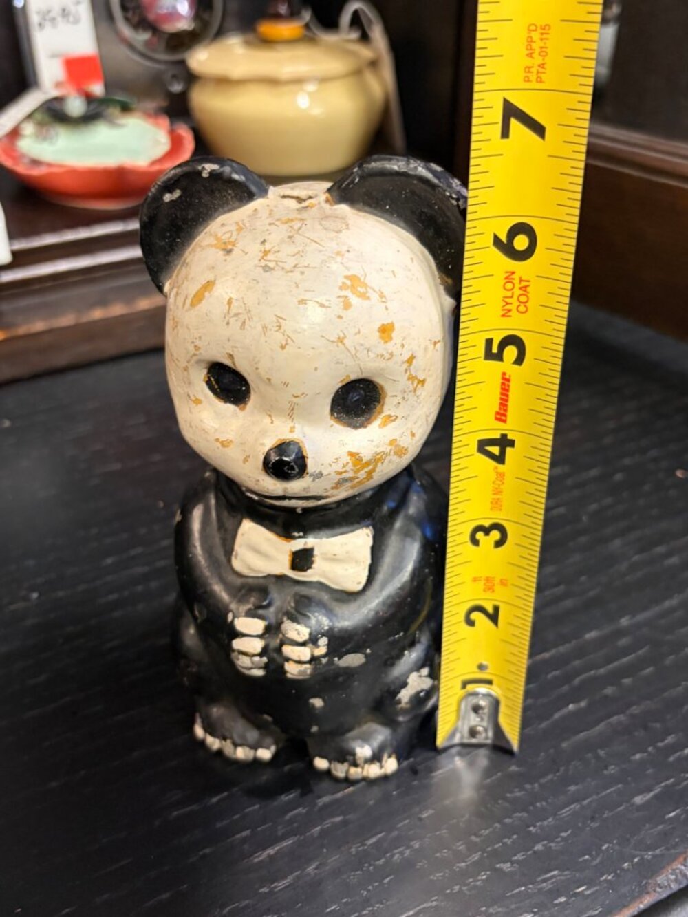 Vintage Circa 1940s Cast-Metal Panda Carnival Ring-Toss Game Figure - Picture 2 of 5